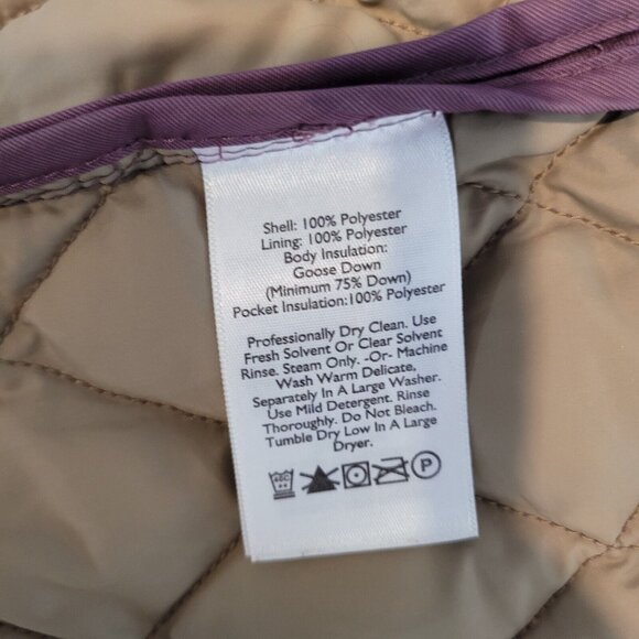 Eddie Bauer Goose Down Vest Womens Medium Purple Puffer Full Zip Quilted Pockets - Picture 10 of 10